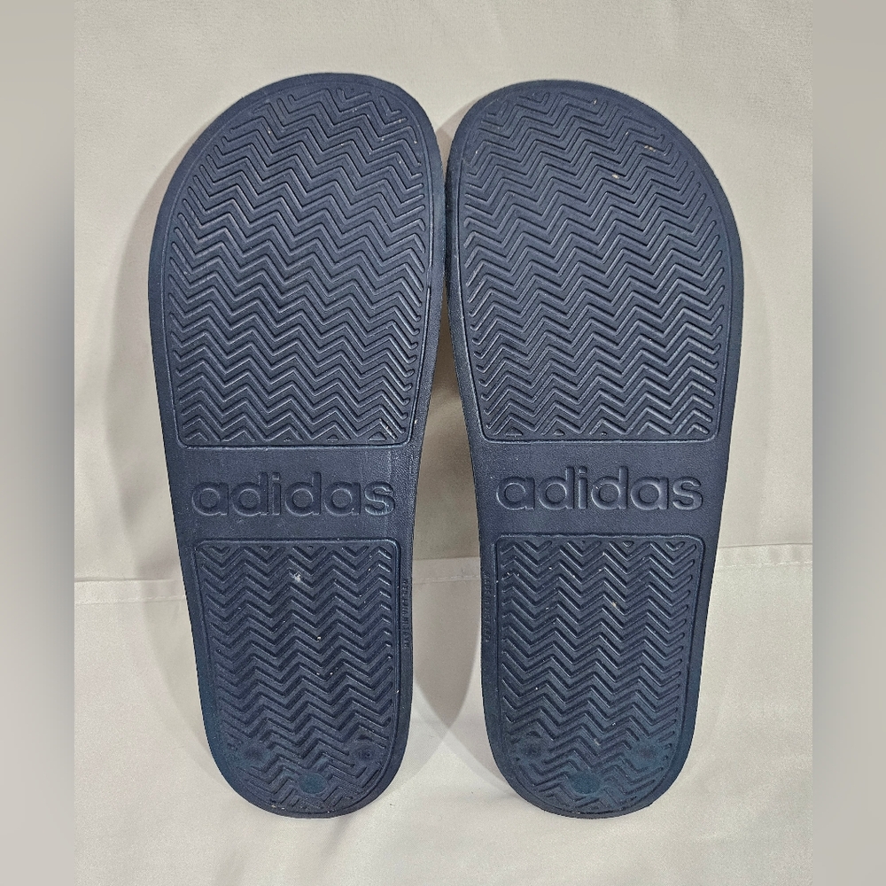 Adidas Adilette Navy and white shower slides men's size 13 - Picture 9 of 11